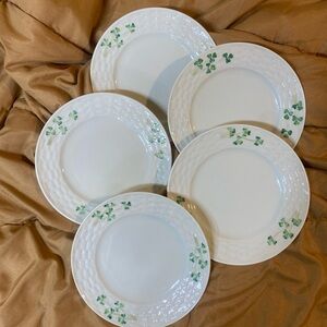 Belleek Shamrock Side Plates Bread Butter Plates Set of 5